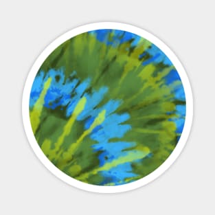 Tie Dye Sunburst Green Blue Yellow Magnet